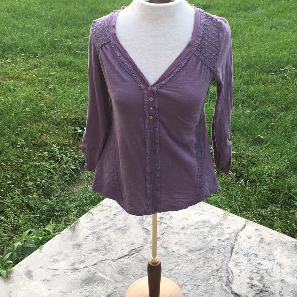 Anthropologie purple Lace Blouse.